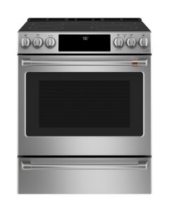 Cuisini&egrave;re en Vitroc&eacute;ramique de 30 po. GE Caf&eacute; 5.7 pi.cu avec 5 br&ucirc;leurs en Inox CCES700P2MS1  Inox 5 bruleurs     Capacit&eacute; 5.7 pieds cubes 2850 Watts  largeur 30 pouces