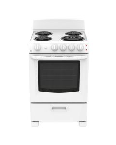 Cuisini&egrave;re 24 Po. Spirale GE JCAS300DMWW  Blanc 4 bruleurs     Capacit&eacute; 2.9 pieds cubes 2000 Watts  largeur 24 pouces