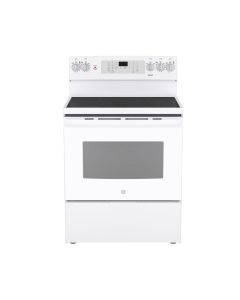 Cuisini&egrave;re 30 Po. Vitroc&eacute;ramique GE JCB840DVWW  Blanc 5 bruleurs     Capacit&eacute; 5 pieds cubes 2850 W Watts  largeur 30 pouces