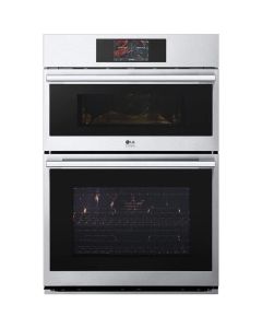 Fours combin&eacute;s LG WCES6428F en Inox  Four 1 Micro-Onde &agrave; Convection Four 2 Nettoyage manuel avec Convection Encastrable
