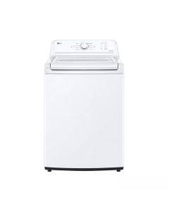 Laveuse &agrave; chargement vertical de 4.8 pi&sup3; avec agitateur et couvercle en verre SlamProof, 27 in, blanc, LG WT6105CW   Capacit&eacute; 4.8 pieds cubes  8 cycles   Autoportant   cuve Acier Inoxydable