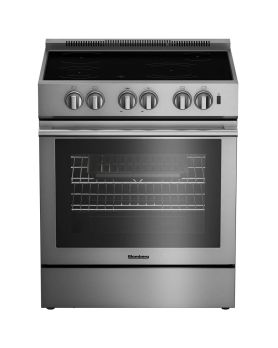 30 in. Induction Blomberg Range 5.7 cu.ft with 4 burners in Stainless BIR34452CSS  Stainless  4 Burners     Capacity 5.7 cubic feet  2400 Watts  Width 30 inches