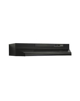 Hotte Sous armoires 30 po. 210 pcm Broan BU230BL Noir Installation Hotte sous cabinet  210 pieds cubes par minute