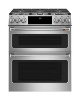 Cuisinière au Gaz de 30 po. GE Café 2.4 pi.cu avec 5 brûleurs en Inox CC2S950P2MS1  Inox 5 bruleurs     Capacité 2.4 pieds cubes   largeur 30 pouces