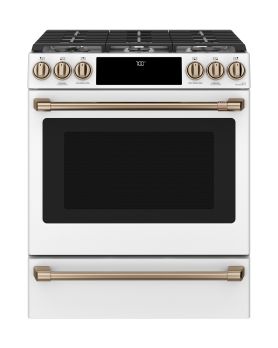 Cuisinière de 30 po. GE Café en Blanc CCGS700P4MW2  Blanc    1200 Watts  largeur 30 pouces