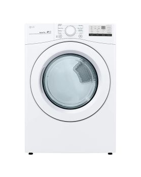 LG Dryer DLE3400W  in White  Capacity 7.4 cubic feet Cycles 8   Stackable  Drying system Ventilated