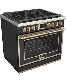36 In. Gas Range Fulgor Milano F4EDF366BR1-BK