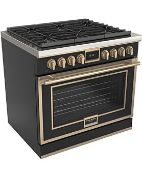 36 In. Gas Range Fulgor Milano F4EDF366BR1-MB