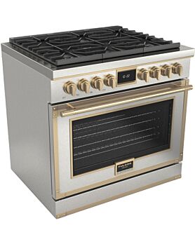 36 In. Gas Range Fulgor Milano F4EDF366BR1-SS