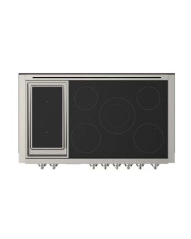 Plaque de cuisson à induction, 48 po, 7 éléments,  plaque chauffante, acier inoxydable, Fulgor Milano F6IRT485GS1  Inox 7 bruleurs       largeur 48 pouces