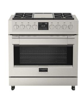 Cuisinière biénergie 36 po encastrée, 4 brûleurs scellés, acier inoxydable, Fulgor Milano Sofia série 600 F6PDF364GS1  Inox 4 bruleurs     Capacité 5.2 pieds cubes 3000W Watts  largeur 36 pouces