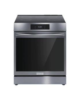 Cuisinière à induction à commande frontale avec convection totale, 30 po, 5 brûleurs, acier inoxydable, Frigidaire Gallery GCFI306CBD  Inox Noir 5 bruleurs     Capacité 6.2 pieds cubes 2500 W Watts  largeur 30 pouces  présenté par les Spécialistes de l'él