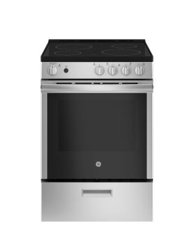 JCAS640RMSS100-Ss 24in  ceran steam range    Stainless  4 Burners     Capacity 2.9 cubic feet  2700 Watts  Width 24 inches