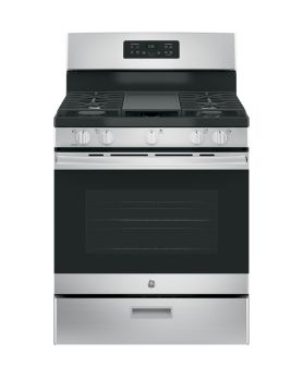 30 in. GE Range in Stainless JCGBS66SEKSS  Stainless      Width 30 inches