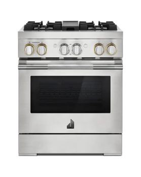 Cuisinière au Gaz de 30 po. Jenn-Air 4.1 pi.cu avec 4 brûleurs en Inox JDRP430HL  Inox 4 bruleurs     Capacité 4.1 pieds cubes 3000 Watts  largeur 30 pouces