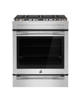 Cuisinière à gaz 30 po encastrable, 5 brûleurs scellés, acier inoxydable, série JennAir Rise™ JGS1450ML  Inox 5 bruleurs     Capacité 5.8 pieds cubes 18000BTU Watts  largeur 30 pouces