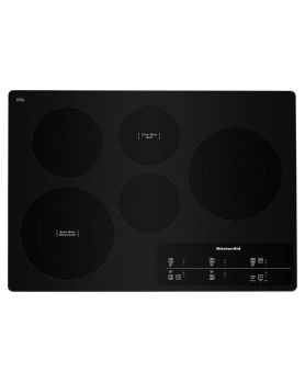 Cooktop KitchenAid KCES950KSS Ceramic Glass 5 elements presented by Corbeil