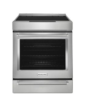 Cuisinière à Induction de 30 po. KitchenAid 6.4 pi.cu avec 4 éléments en Inox KSIS730PSS  Inox 4 bruleurs     Capacité 6.4 pieds cubes 3 600W Watts  largeur 30 pouces