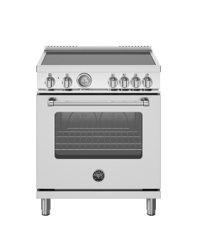 Fresstanding Induction Range, 30 in, 4 Heating Zones, Electric Oven, 4.7 cu.ft, stainless steel, Bertazzoni MAS304INMXV  Stainless  4 Burners     Capacity 4.7 cubic feet   Width 30 inches