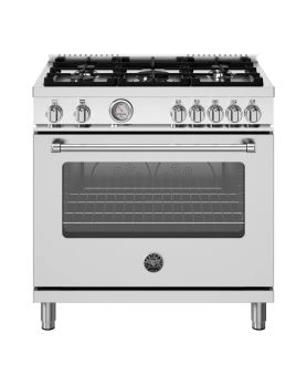 Cuisinière à gaz, 5 Brûleurs, four à gaz, PL, 36 po, Inox, Bertazzoni MAS365GASXVLP  Inox 5 bruleurs     Capacité 5.9 pieds cubes   largeur 36 pouces