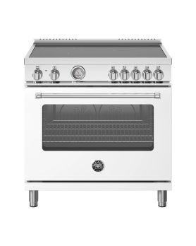 Freestanding Induction Range, 36 in, 5 Heating Zones, Electric Oven, 5.9 cu.ft, white, Bertazzoni MAS365INMBIV  White  5 Burners     Capacity 5.9 cubic feet   Width 36 inches
