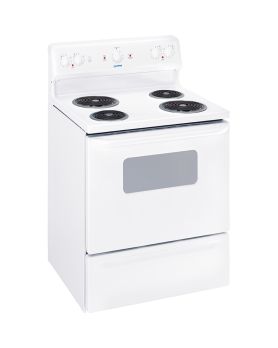 Cuisinière Spirale de 30 po. Moffat 4 pi.cu avec 4 brûleurs en Blanc MCBS523DNWW  Blanc 4 bruleurs     Capacité 4 pieds cubes 2585 Watts  largeur 30 pouces