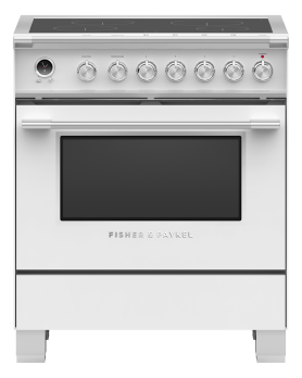 30 in. Fisher and Paykel Range 3.5 cu.ft with 4 elements in White OR30SCI6W1  White  4 Burners     Capacity 3.5 cubic feet   Width 30 inches