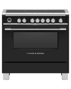 36 in. Fisher and Paykel Range 4.9 cu.ft with 5 elements in Black OR36SCI6B1  Black  5 Burners     Capacity 4.9 cubic feet   Width 36 inches