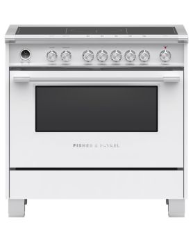 36 in. Induction Fisher and Paykel Range 4.6 cu.ft with 5 elements in White OR36SCI6W1  White  5 Burners     Capacity 4.6 cubic feet   Width 36 inches