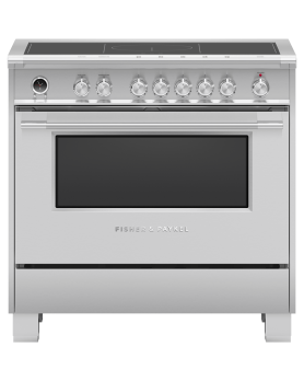 36 in. Induction Fisher and Paykel Range 4.9 cu.ft with 5 elements in Stainless OR36SCI6X1  Stainless  5 Burners     Capacity 4.9 cubic feet   Width 36 inches