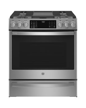 Cuisinière 30 Po. Gaz GE Profile PC2S930YPFS  Inox 5 bruleurs     Capacité 5.7 pieds cubes   largeur 30 pouces