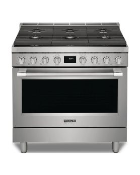 Cuisinière de 36 po. Frigidaire Professional 4.4 pi.cu avec 6 brûleurs en Inox PCFD3670AF  Inox 6 bruleurs     Capacité 4.4 pieds cubes 3,300  Watts  largeur 36 pouces