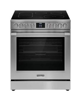 Cuisinière électrique 30 po autoportante, 5 brûleurs radiants, acier inoxydable, Frigidaire Série Professionnelle PCFE308CAF  Inox 5 bruleurs     Capacité 6.2 pieds cubes 2500W Watts  largeur 30 pouces