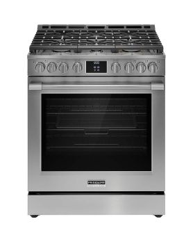 Cuisinière 30 Po. Gaz Frigidaire Professional PCFG3080AF  Inox 6 bruleurs     Capacité 6 pieds cubes 18000BTU Watts  largeur 30 pouces