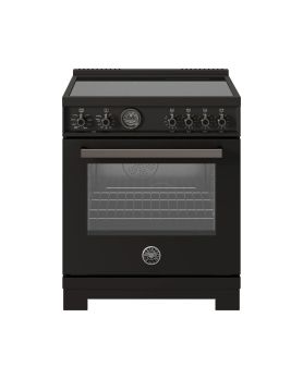Induction Range, 4 Heating Zones, Electric Self-Clean Oven, 30in, Black, Bertazzoni PRO304IFEPCAT  Black  4 Burners     Capacity 4.6 cubic feet   Width 30 inches