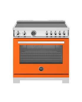 Cuisinière à induction de 36 pouces, 5 Brûleurs et plaque chauffante , four électrique autonettoyant, Orange, Bertazzoni PRO365ICFEPART  Orange 5 bruleurs     Capacité 5.7 pieds cubes   largeur 36 pouces  présenté par les Spécialistes de l'électroménager