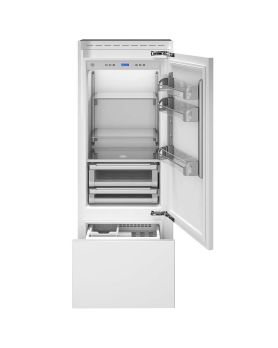 Refrigérateur Bertazzoni REF30BMBIPRT Panneau Requis Congélateur en bas / tiroir largeur 30 pouces Capacité 15.5 pieds cubes