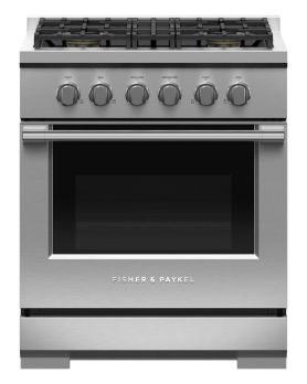 30 in. Fisher and Paykel Range in Stainless RGV3-304-L  Stainless      Width 30 inches