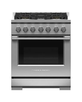 Cuisinière au gaz 30 po autoportante, 5 brûleurs scellés, acier inoxydable, Fisher & Paykel Série 7 Professionnel RGV3-305-L  Inox 5 bruleurs     21500 BTU Watts  largeur 30 pouces