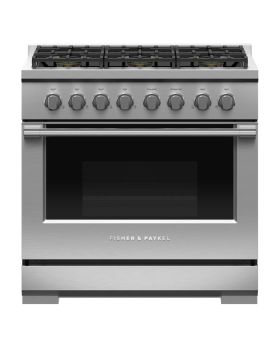 Cuisinière de 36 po. Fisher & Paykel en Inox RGV3-366-L  Inox      largeur 36 pouces