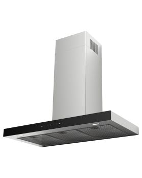 STGL30SSV100-Stilo Glass 30" wide Black glass / SS - T-shape