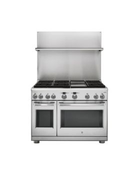 48" Professional 30"-36" Adjustable Height Backsplash with Shelf , Monogram UXADJB48PSS  Stainless