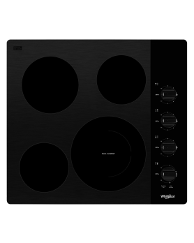 Whirlpool Cooktop in Black color showcased by Corbeil Electro Store