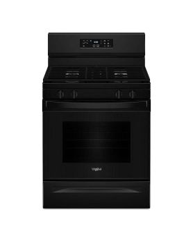 Cuisinière au gaz 30 po autoportante, 4 brûleurs scellés, noir, Whirlpool® WFGS3530RB  Noir 4 bruleurs     Capacité 5 pieds cubes   largeur 30 pouces