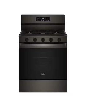 Cuisinière au gaz 30 po encastrée, 5 brûleurs scellés, inox noir, Whirlpool® WFGS5030RV  Inox Noir 5 bruleurs     Capacité 5 pieds cubes   largeur 30 pouces