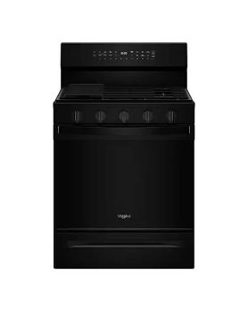 Cuisinière au gaz 30 po autoportante, 5 brûleurs scellés, noir, Whirlpool® WFGS7530RB  Noir 5 bruleurs     Capacité 5.3 pieds cubes   largeur 30 pouces