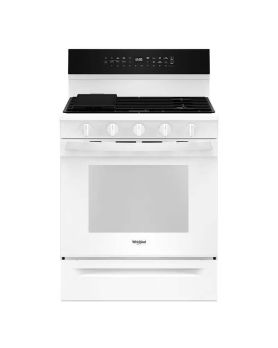 Cuisinière au gaz 30 po autoportante, 5 brûleurs scellés, blanche, Whirlpool® WFGS7530RW  Blanc 5 bruleurs     Capacité 5.3 pieds cubes   largeur 30 pouces
