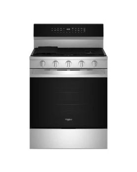 Cuisinière au gaz 30 po autoportante, 5 brûleurs scellés, acier inoxydable, Whirlpool® WFGS7530RZ  Inox 5 bruleurs     Capacité 5.3 pieds cubes   largeur 30 pouces