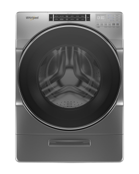 Whirlpool Washer in Chrome Shadow color showcased by Corbeil Electro Store