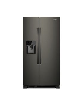 Whirlpool Refrigerator in Black Stainless Steel color showcased by Corbeil Electro Store